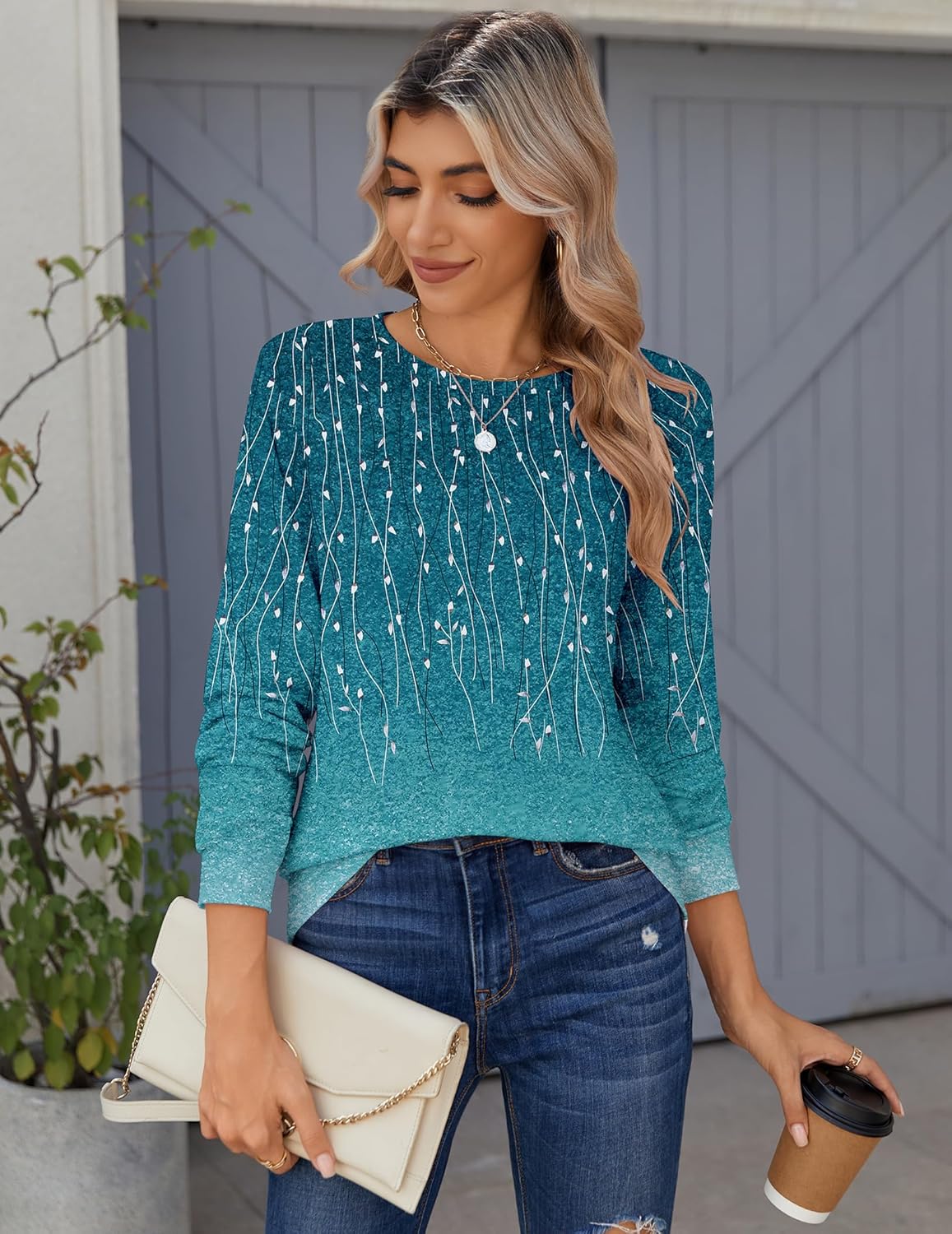 Zeagoo Women’s Long Sleeve Crewneck Tops Lightweight Basic Tee Business Casual