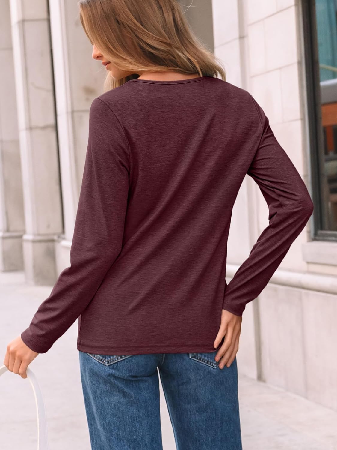 AUTOMET Women’s Long Sleeve Pleated Top – Casual Dressy Business Blouse, Trendy Tunic Basic Shirt
