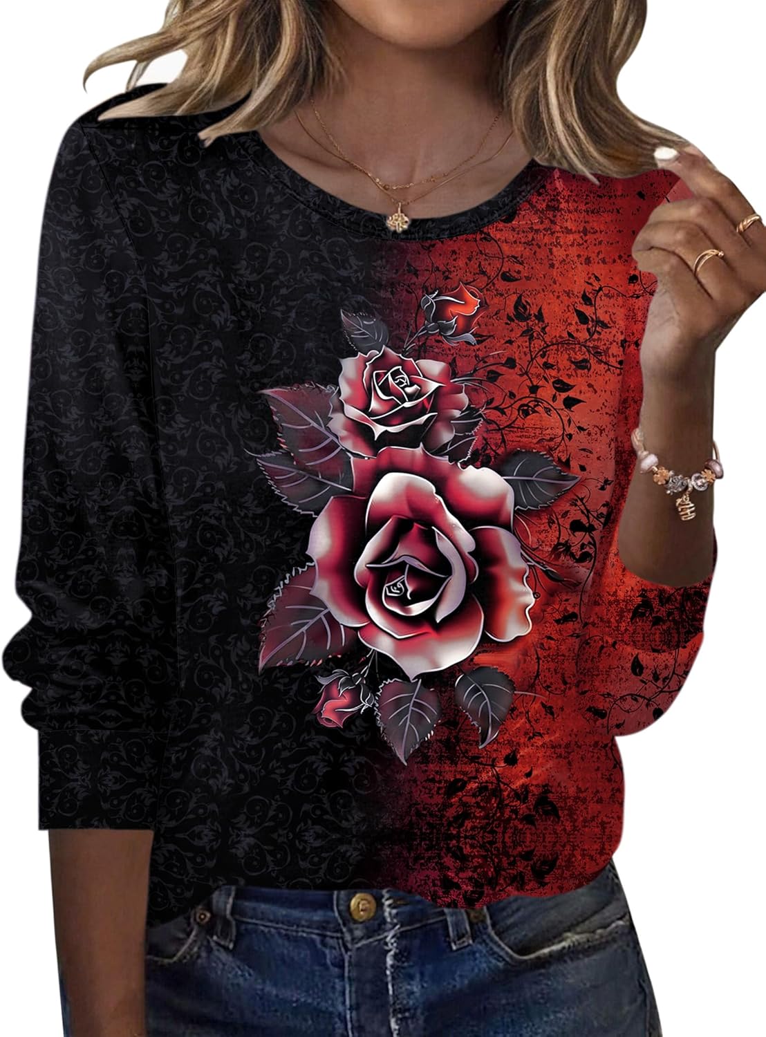 Zeagoo Women’s Long Sleeve Crewneck Tops Lightweight Basic Tee Business Casual