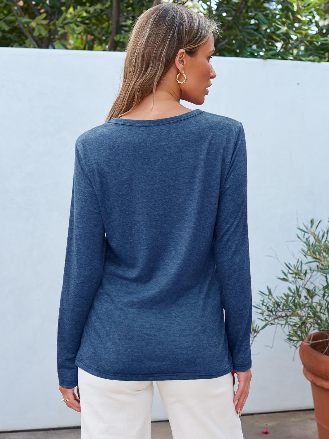 MIFOCAL Women’s Long Sleeve Round Neck Tops 2024 Basic Fall Shirts