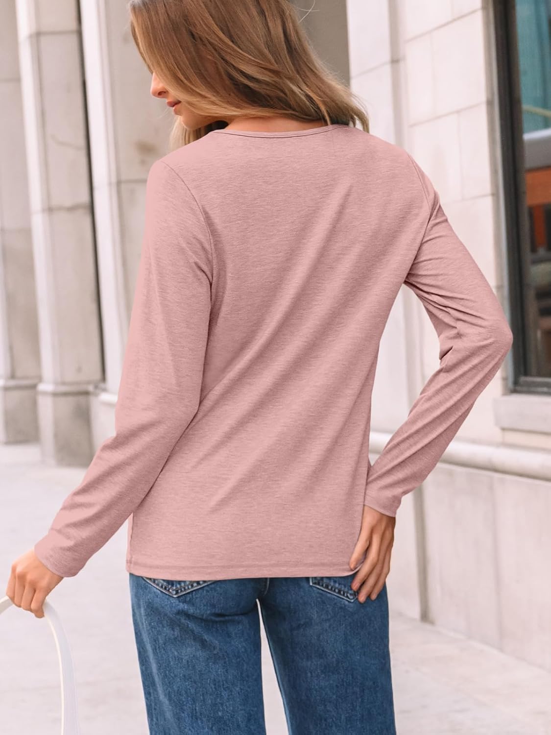 AUTOMET Women’s Long Sleeve Pleated Top – Casual Dressy Business Blouse, Trendy Tunic Basic Shirt