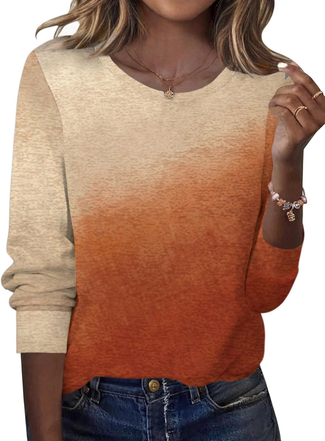Zeagoo Women’s Long Sleeve Crewneck Tops Lightweight Basic Tee Business Casual
