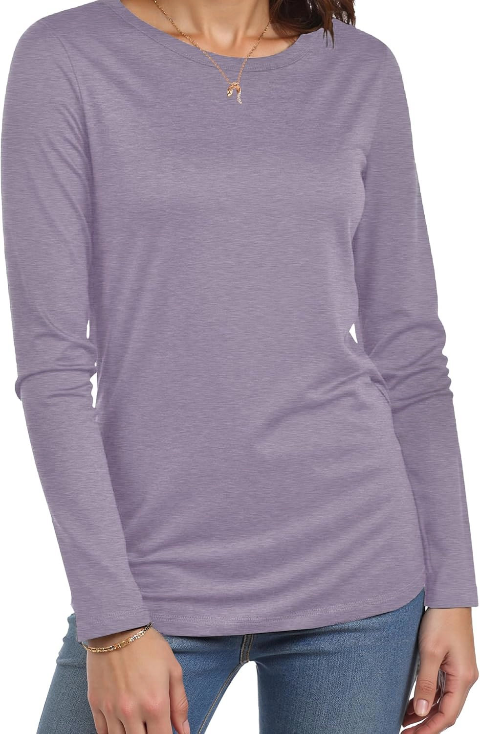 Women’s Long Sleeve Crewneck Tops Basic Tee Fashion Shirts