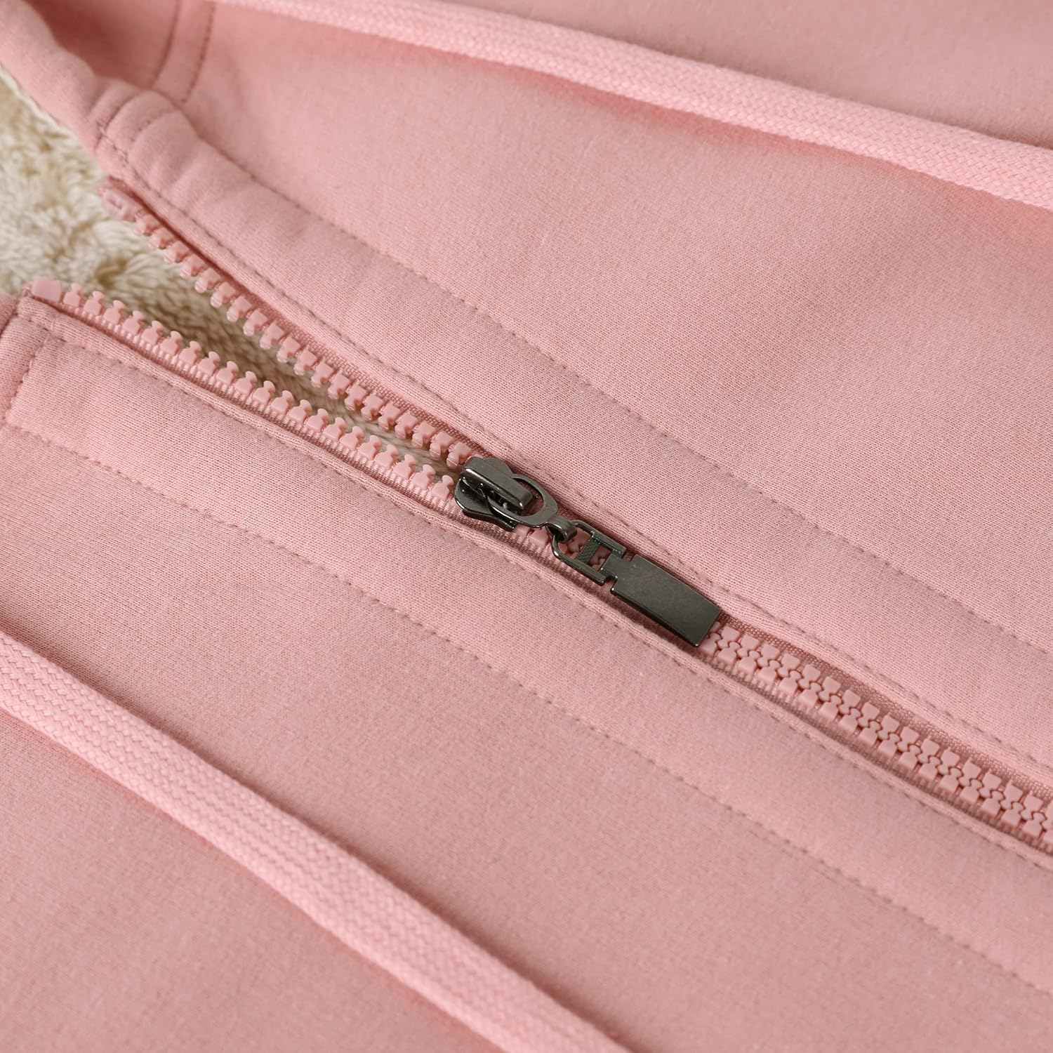 Yeokou Women's Casual Sherpa-Lined Full Zip Hoodie Jacket