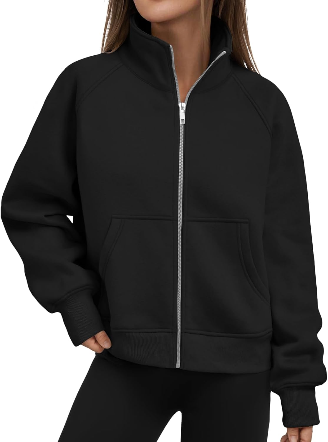 Trendy Queen Women's 2025 Cropped Zip-Up & Crewneck Hoodie Pullover Casual Jacket Fall Y2K Outfit