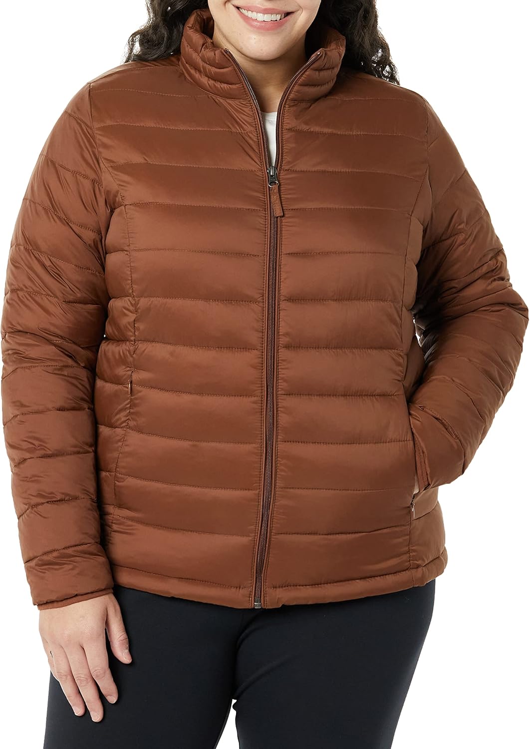 Amazon Essentials Women's Lightweight Long-Sleeve Packable Water-Resistant Puffer Jacket (Plus Sizes Available)