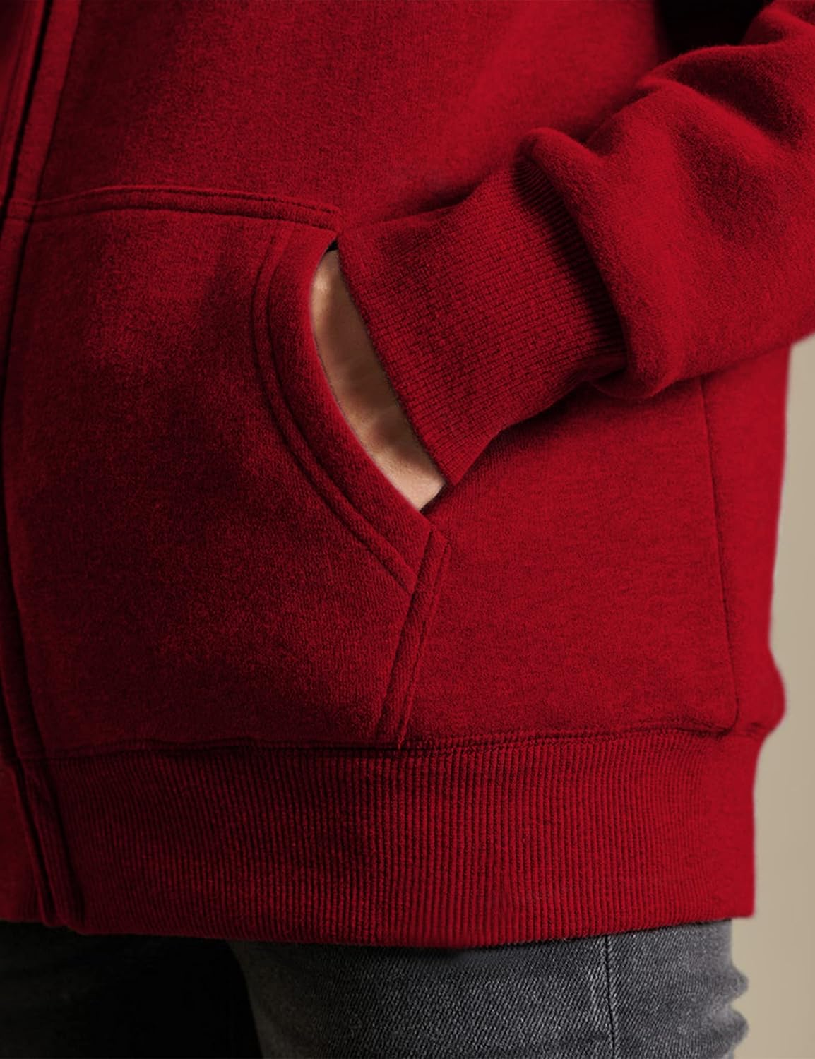 Yeokou Women's Casual Sherpa-Lined Full Zip Hoodie Jacket