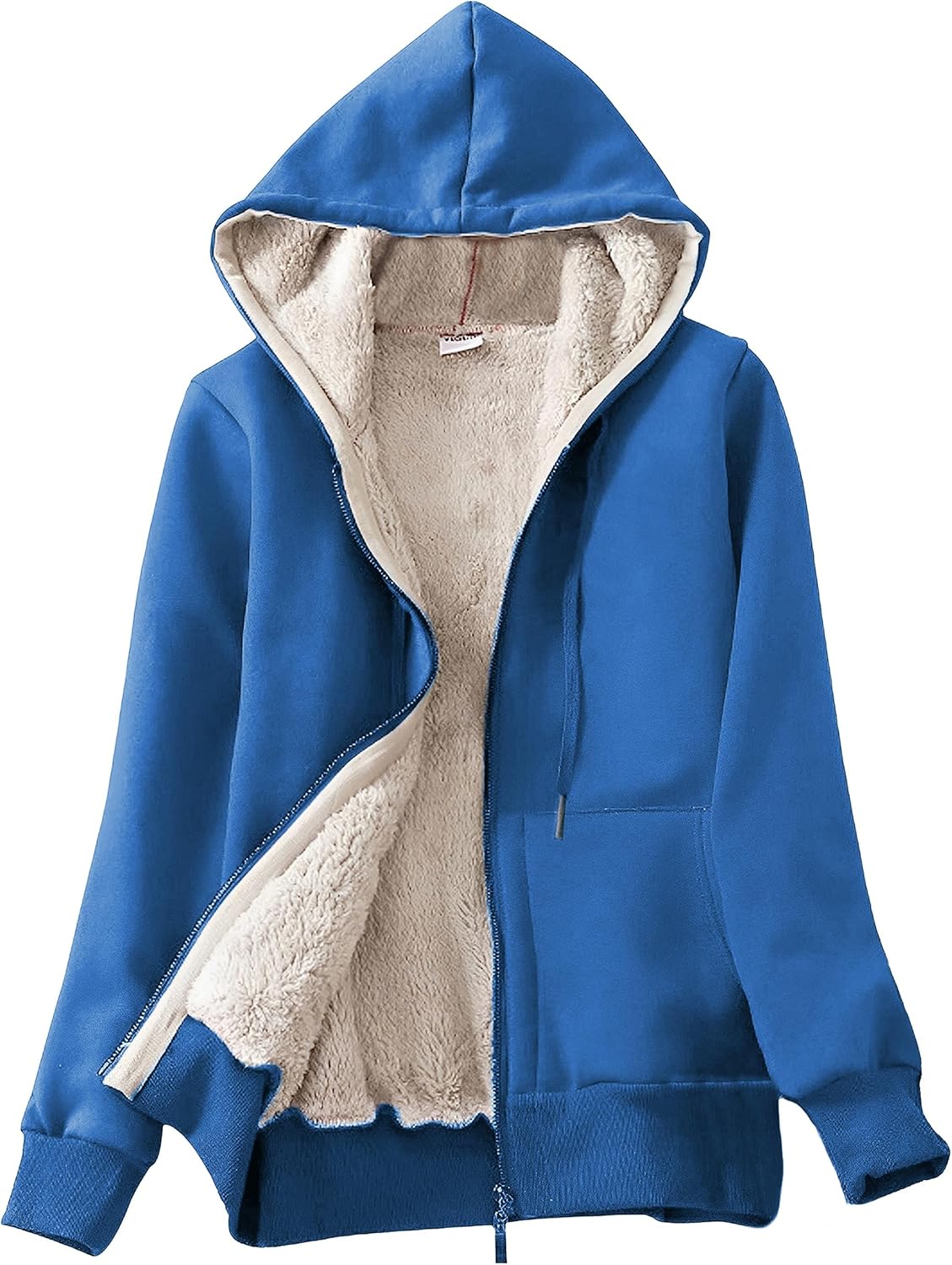 Yeokou Women's Casual Sherpa-Lined Full Zip Hoodie Jacket
