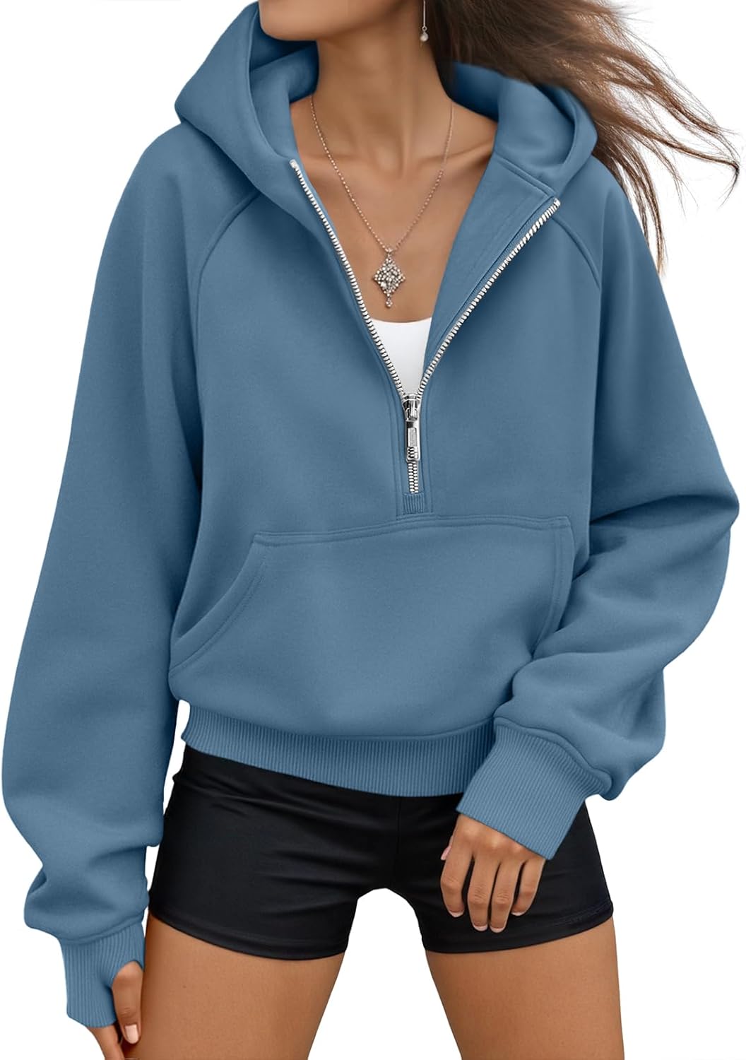 AUTOMET Women's Oversized Fleece Hoodie Zip-Up Sweatshirt Fall 2025 Y2K Workout and Winter Fashion Top