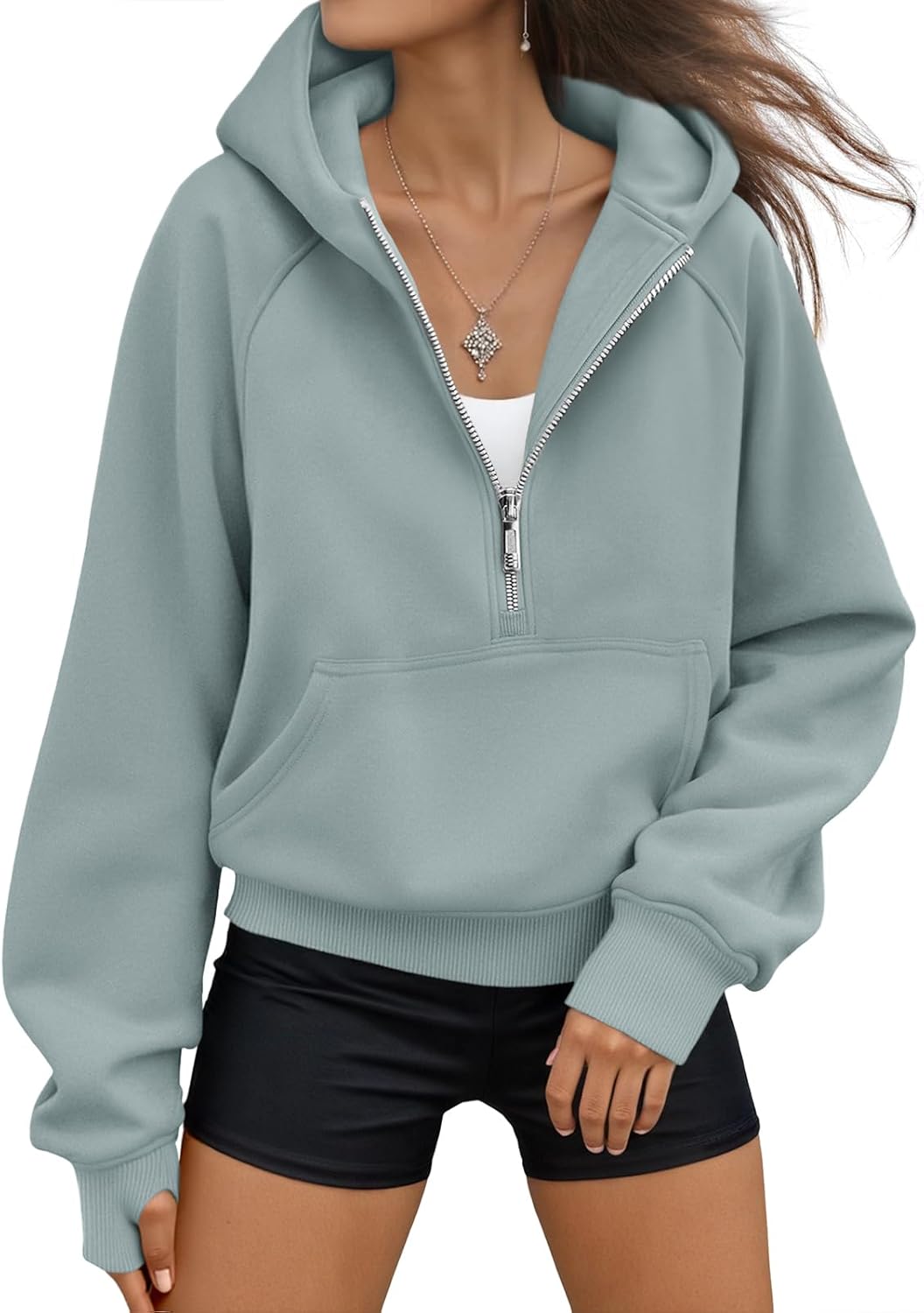 AUTOMET Women's Oversized Fleece Hoodie Zip-Up Sweatshirt Fall 2025 Y2K Workout and Winter Fashion Top