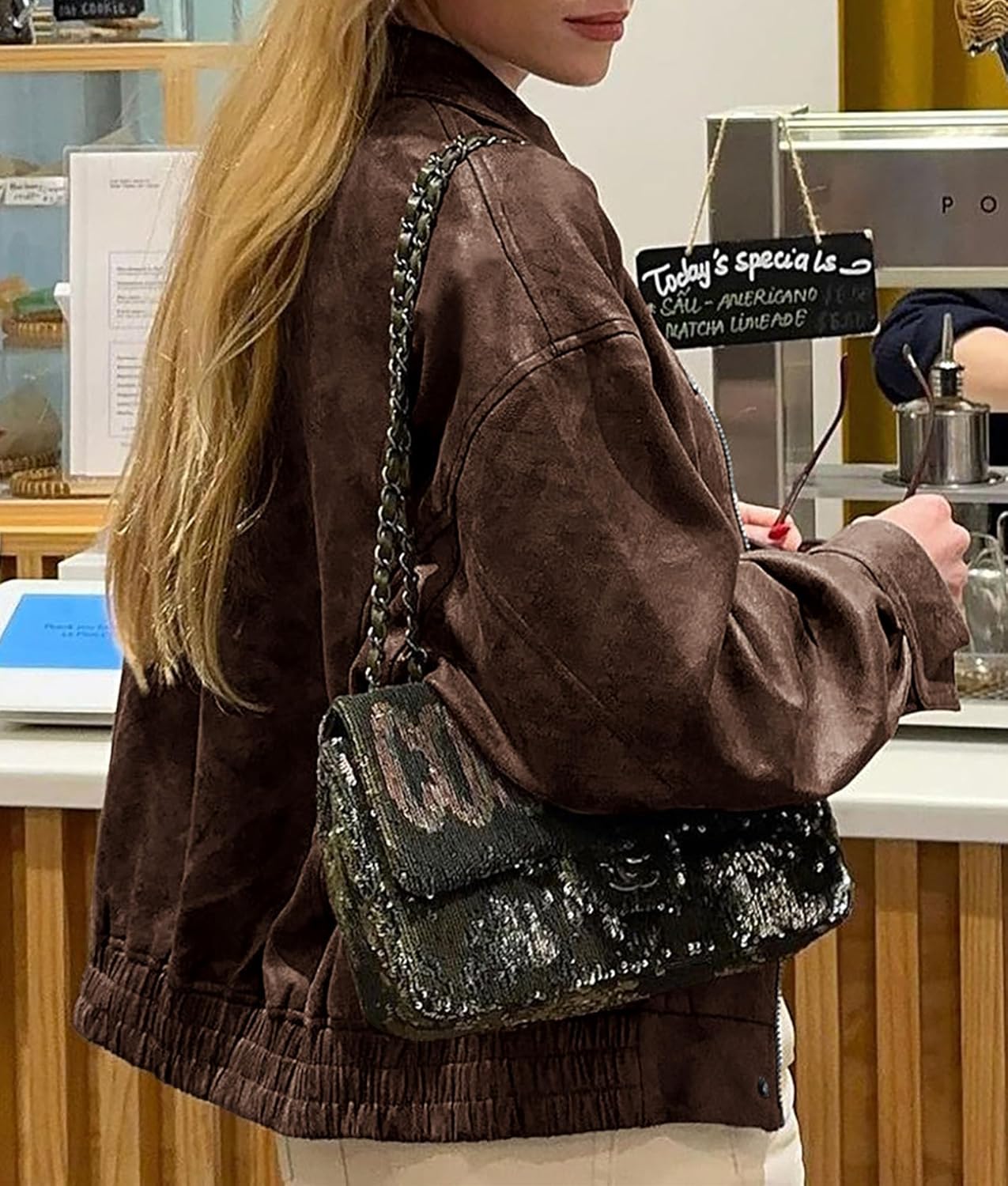 PRETTYGARDEN Women's Oversized Faux Leather Motorcycle Jacket Zip-Up Fall Spring Winter Coat Outerwear