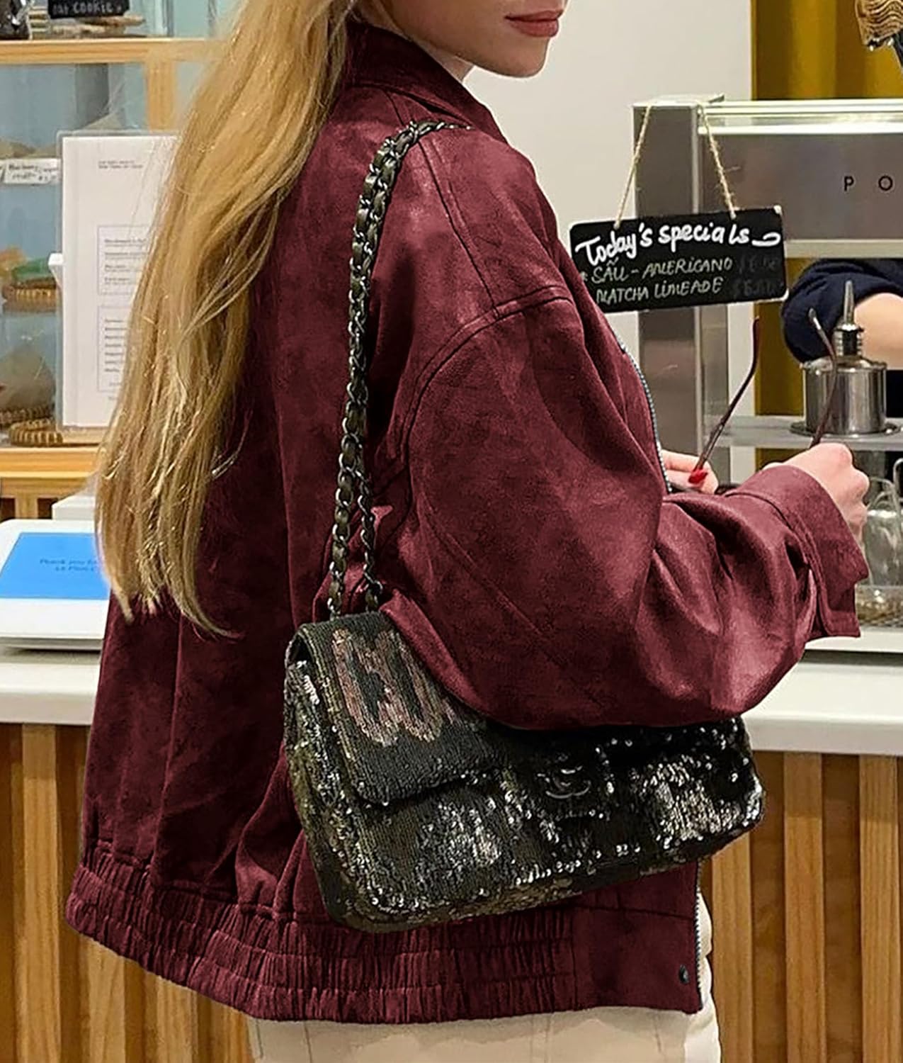 PRETTYGARDEN Women's Oversized Faux Leather Motorcycle Jacket Zip-Up Fall Spring Winter Coat Outerwear