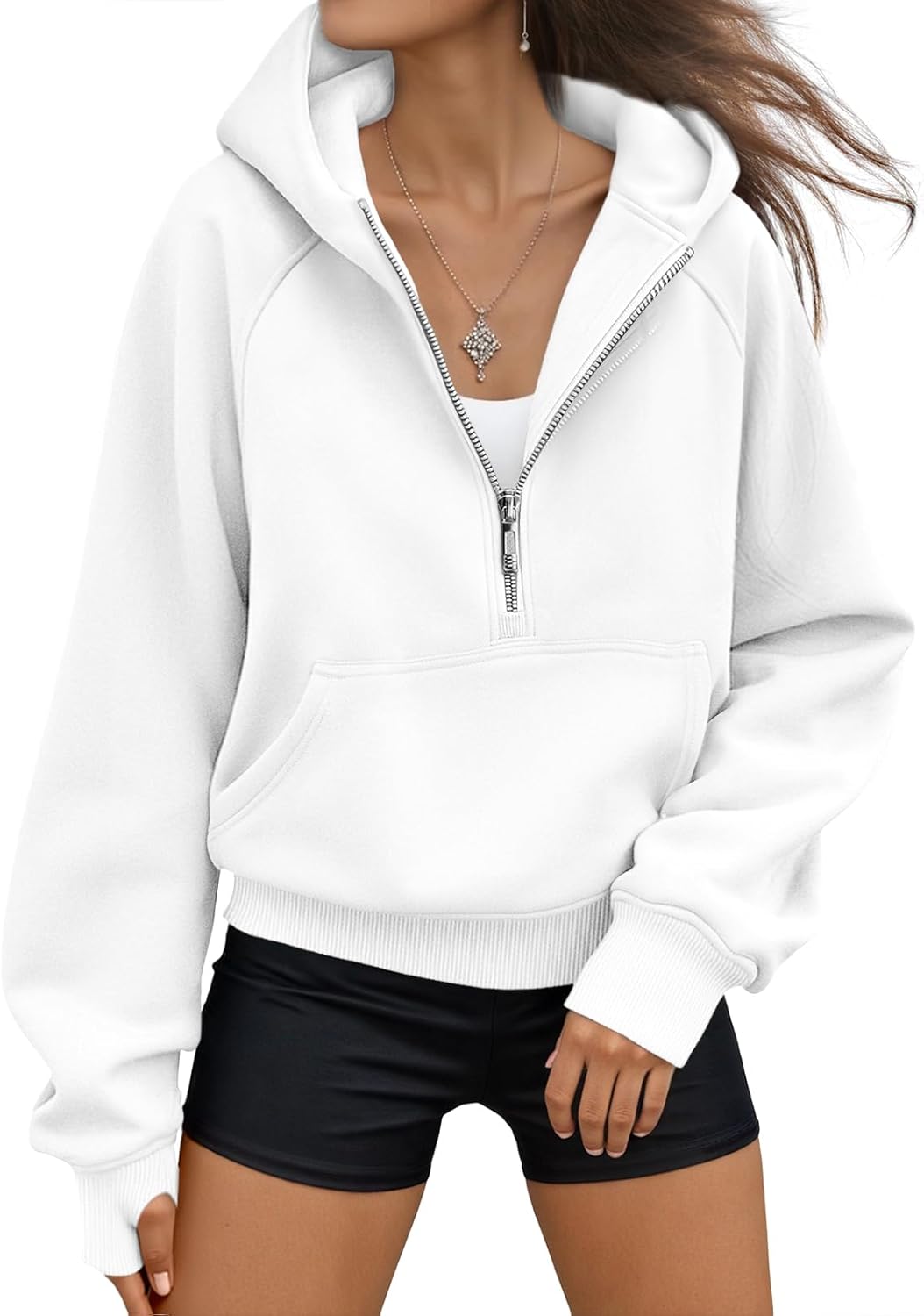AUTOMET Women's Oversized Fleece Hoodie Zip-Up Sweatshirt Fall 2025 Y2K Workout and Winter Fashion Top