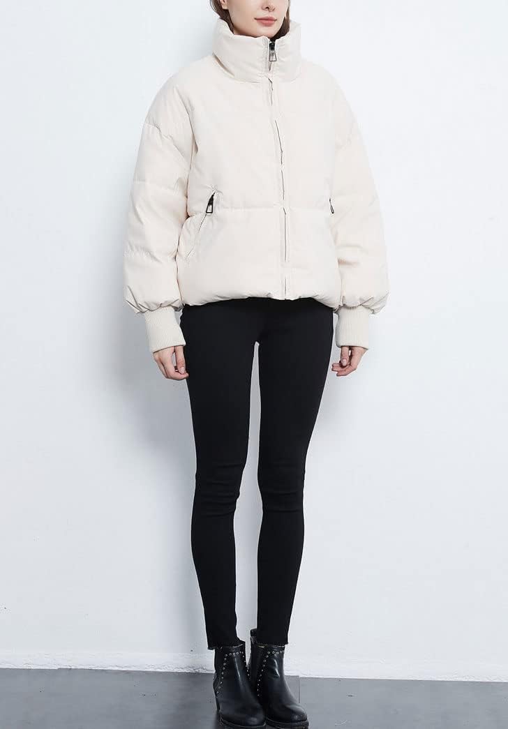 Gihuo Women's 2025 Cropped Quilted Puffer Jacket Short Warm Winter Coat