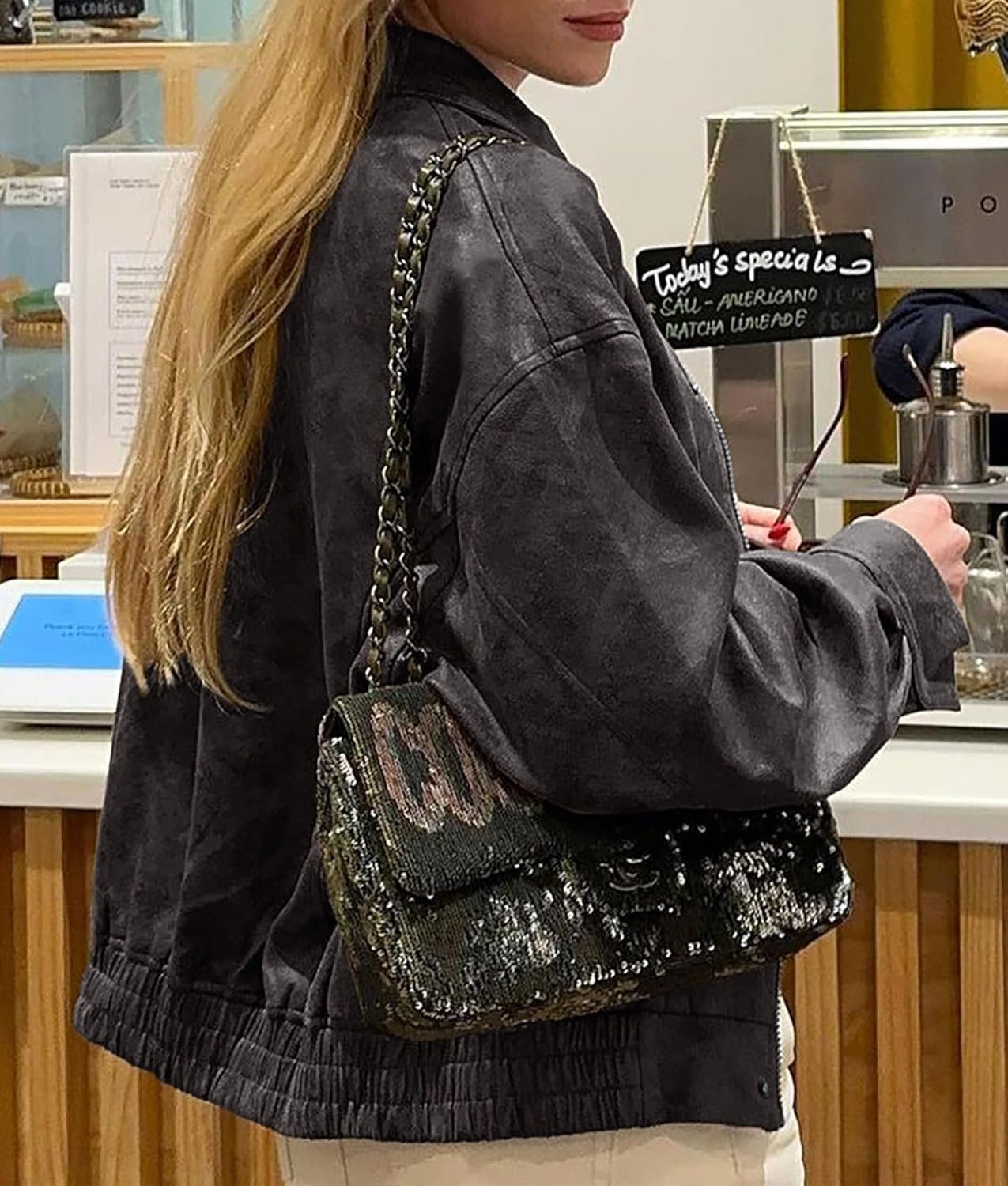 PRETTYGARDEN Women's Oversized Faux Leather Motorcycle Jacket Zip-Up Fall Spring Winter Coat Outerwear