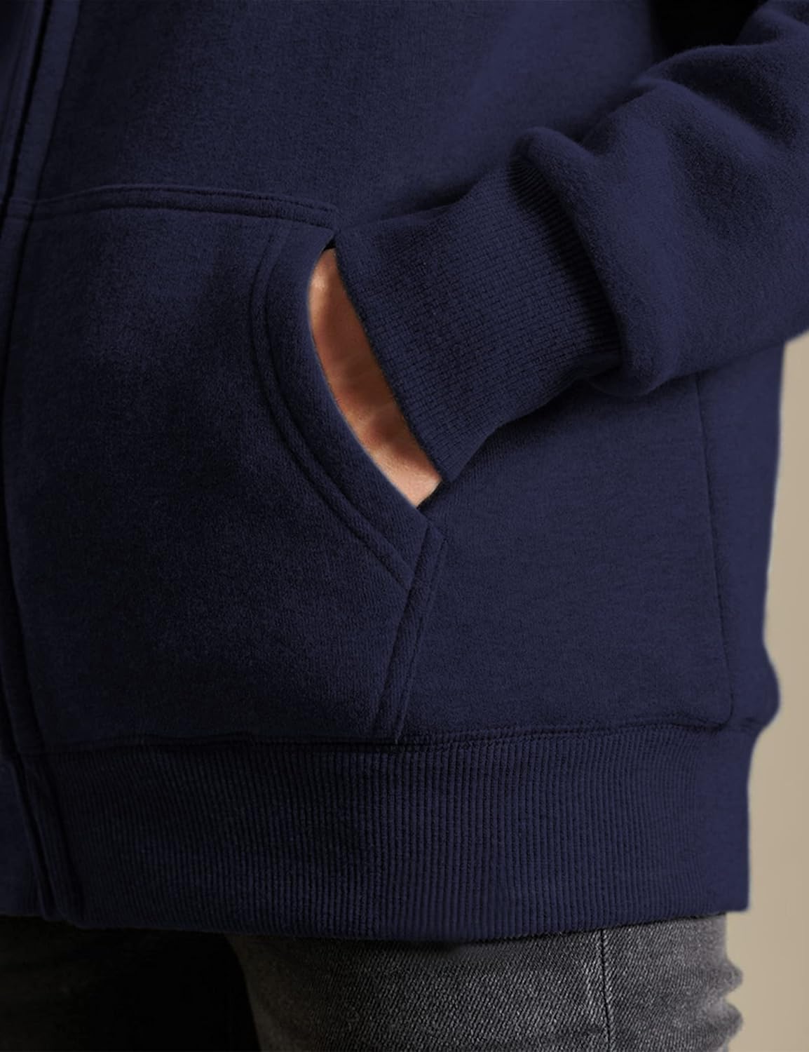 Yeokou Women's Casual Sherpa-Lined Full Zip Hoodie Jacket