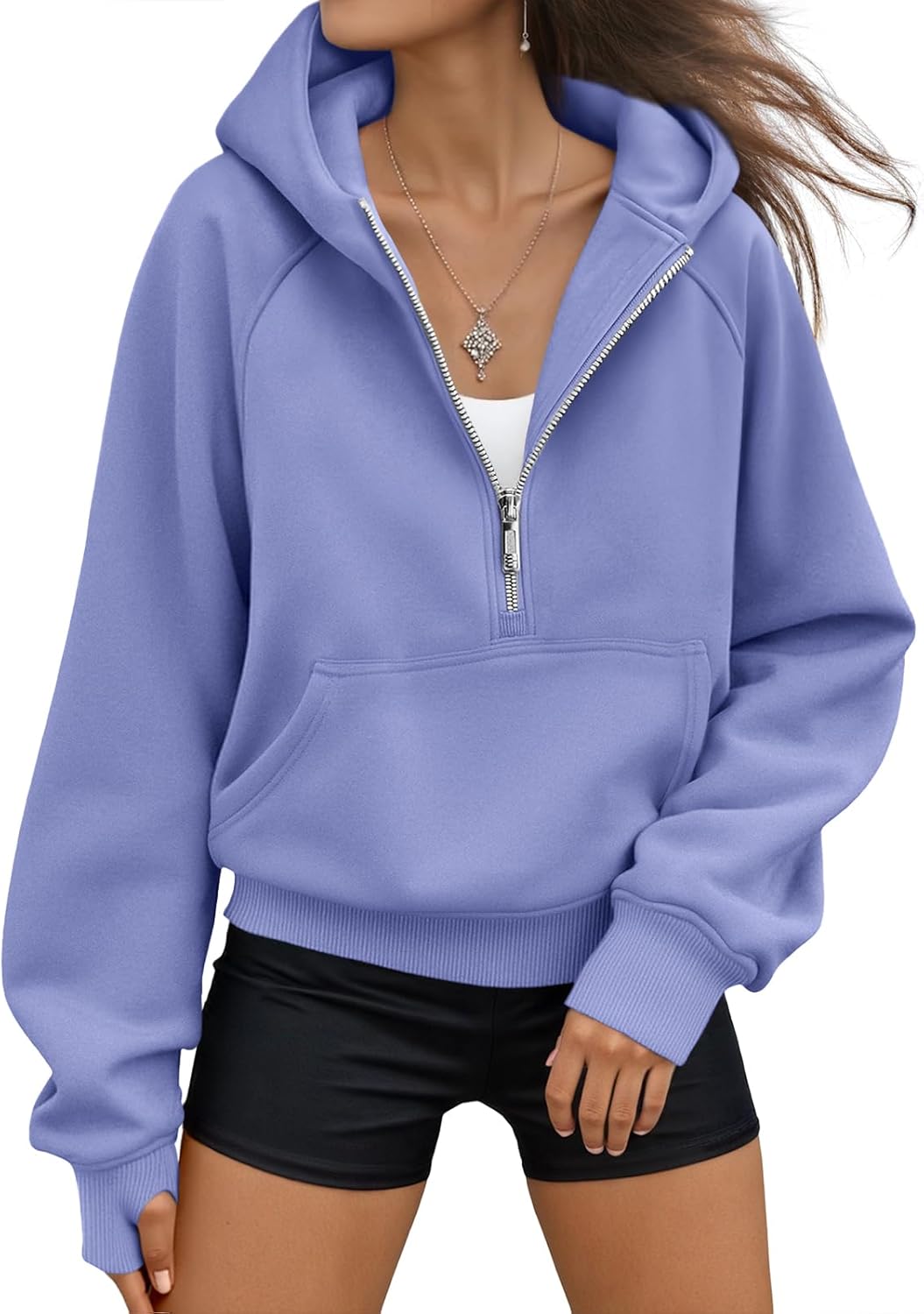 AUTOMET Women's Oversized Fleece Hoodie Zip-Up Sweatshirt Fall 2025 Y2K Workout and Winter Fashion Top
