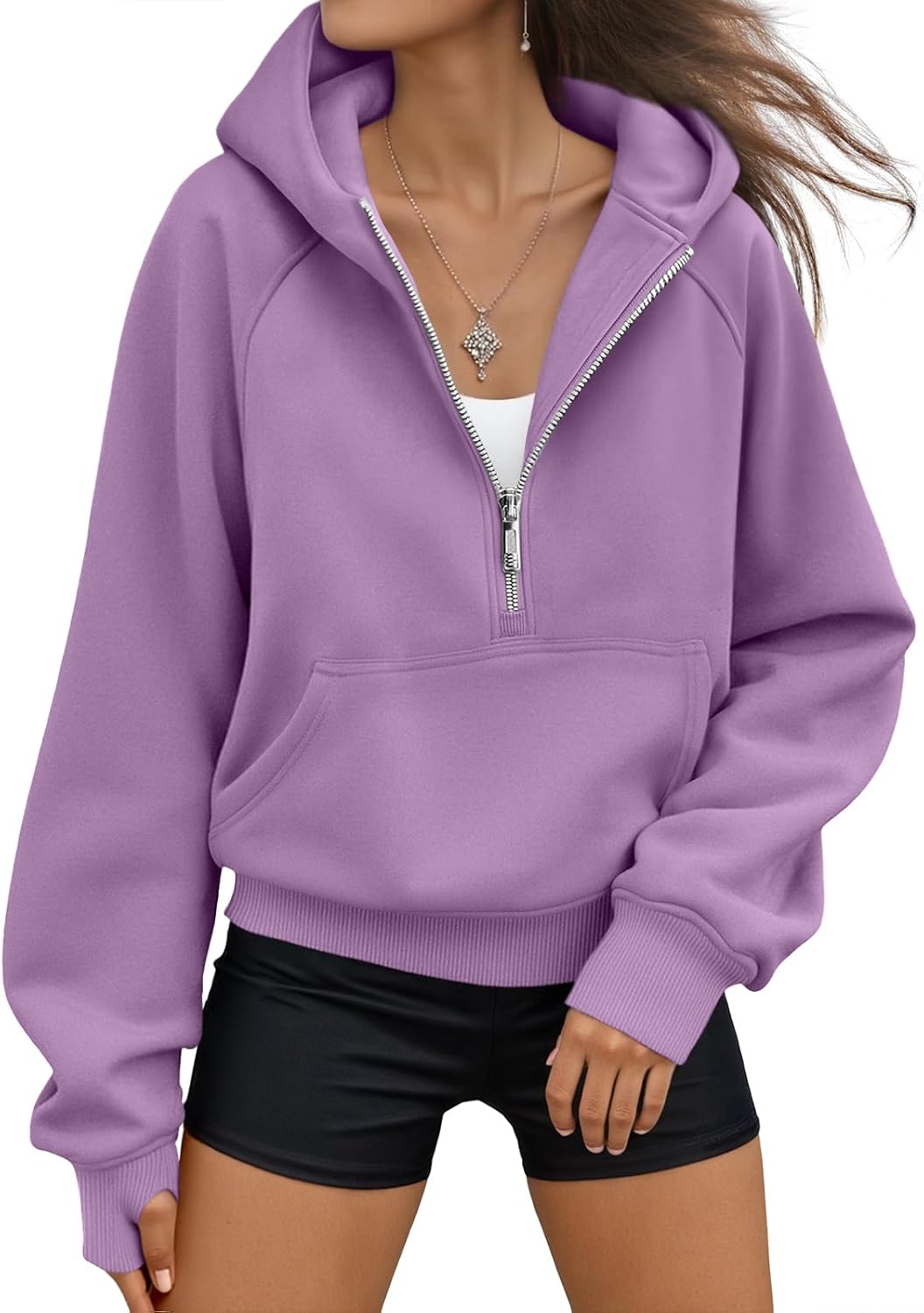 AUTOMET Women's Oversized Fleece Hoodie Zip-Up Sweatshirt Fall 2025 Y2K Workout and Winter Fashion Top