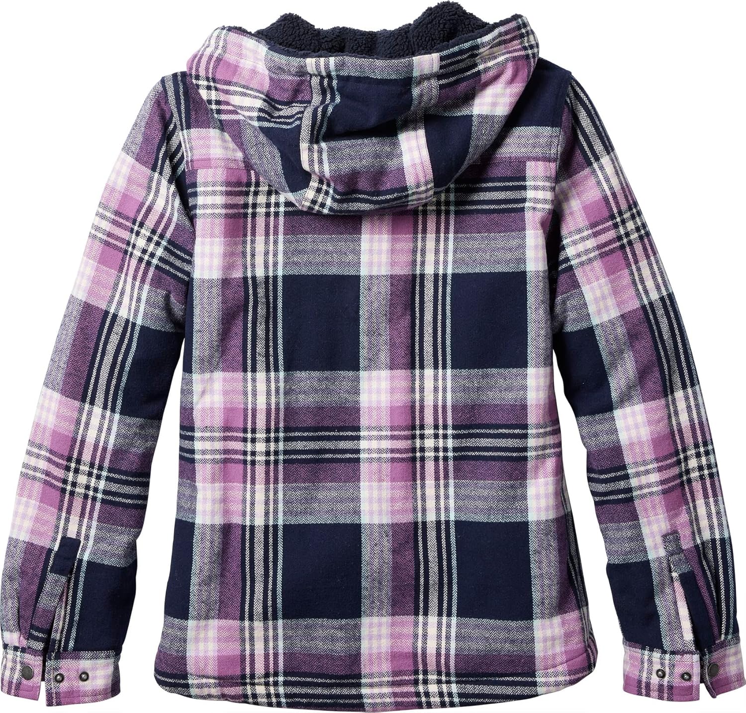 Legendary Whitetails Women's Berber-Lined Hooded Shacket Button Down Shirt Jacket with Drawstring Hood