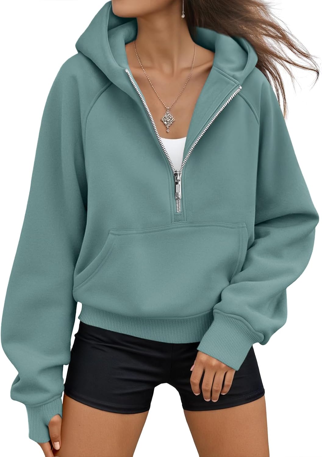 AUTOMET Women's Oversized Fleece Hoodie Zip-Up Sweatshirt Fall 2025 Y2K Workout and Winter Fashion Top