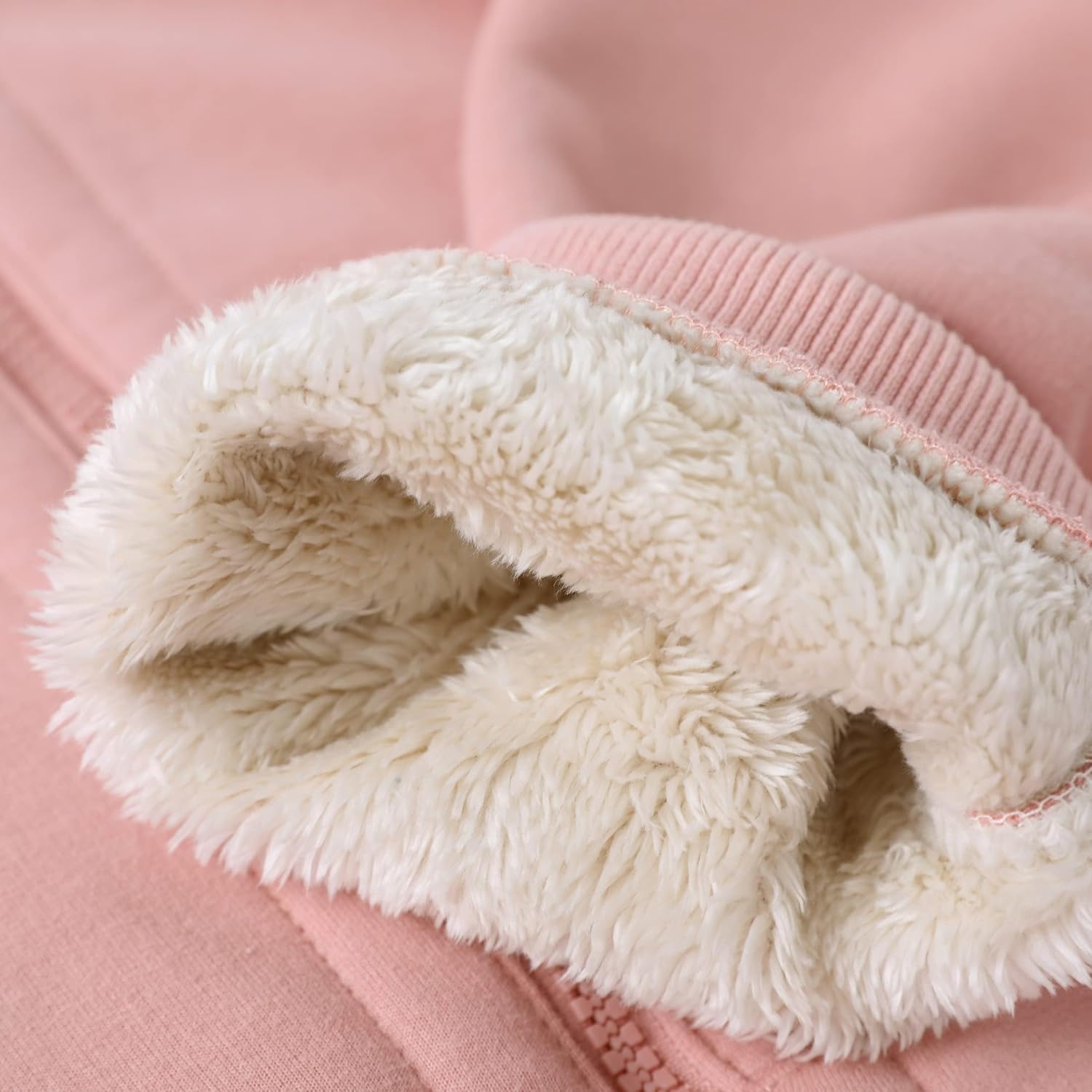 Yeokou Women's Casual Sherpa-Lined Full Zip Hoodie Jacket