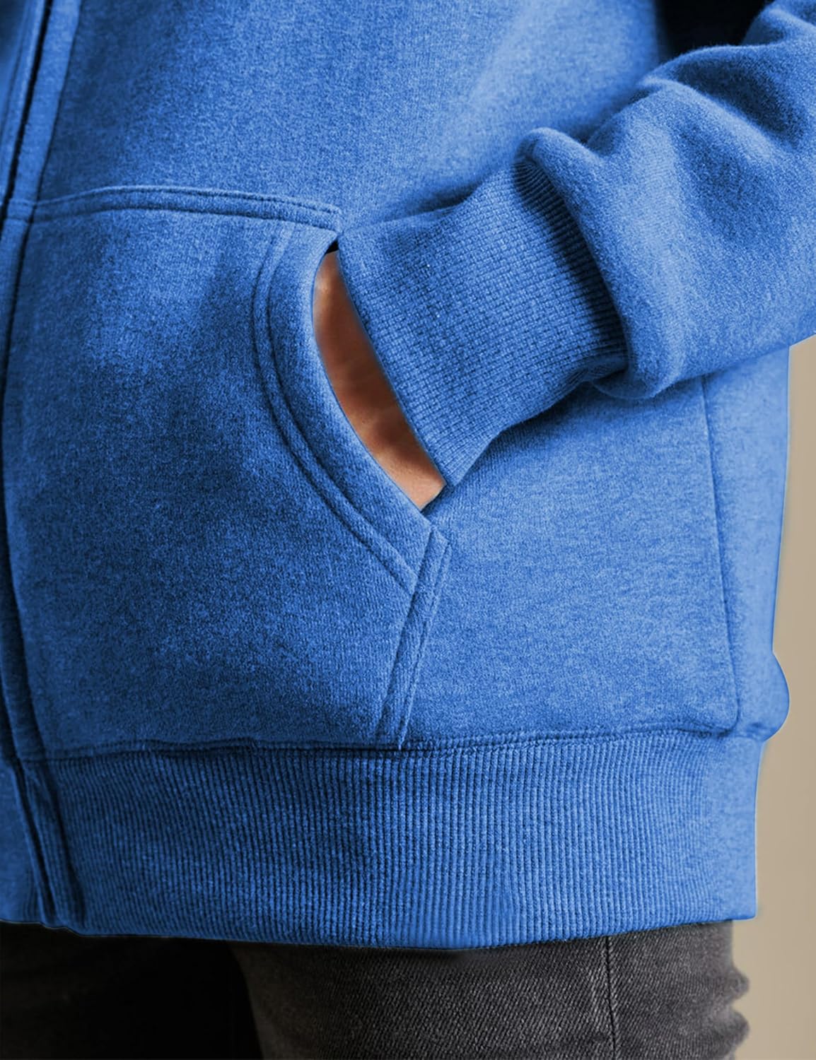 Yeokou Women's Casual Sherpa-Lined Full Zip Hoodie Jacket