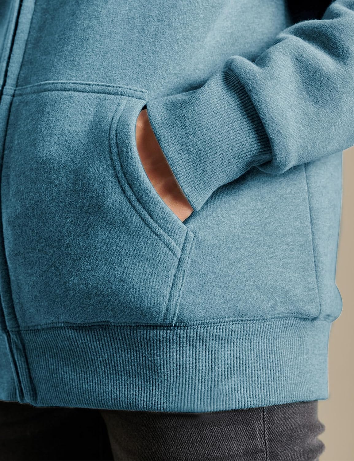 Yeokou Women's Casual Sherpa-Lined Full Zip Hoodie Jacket