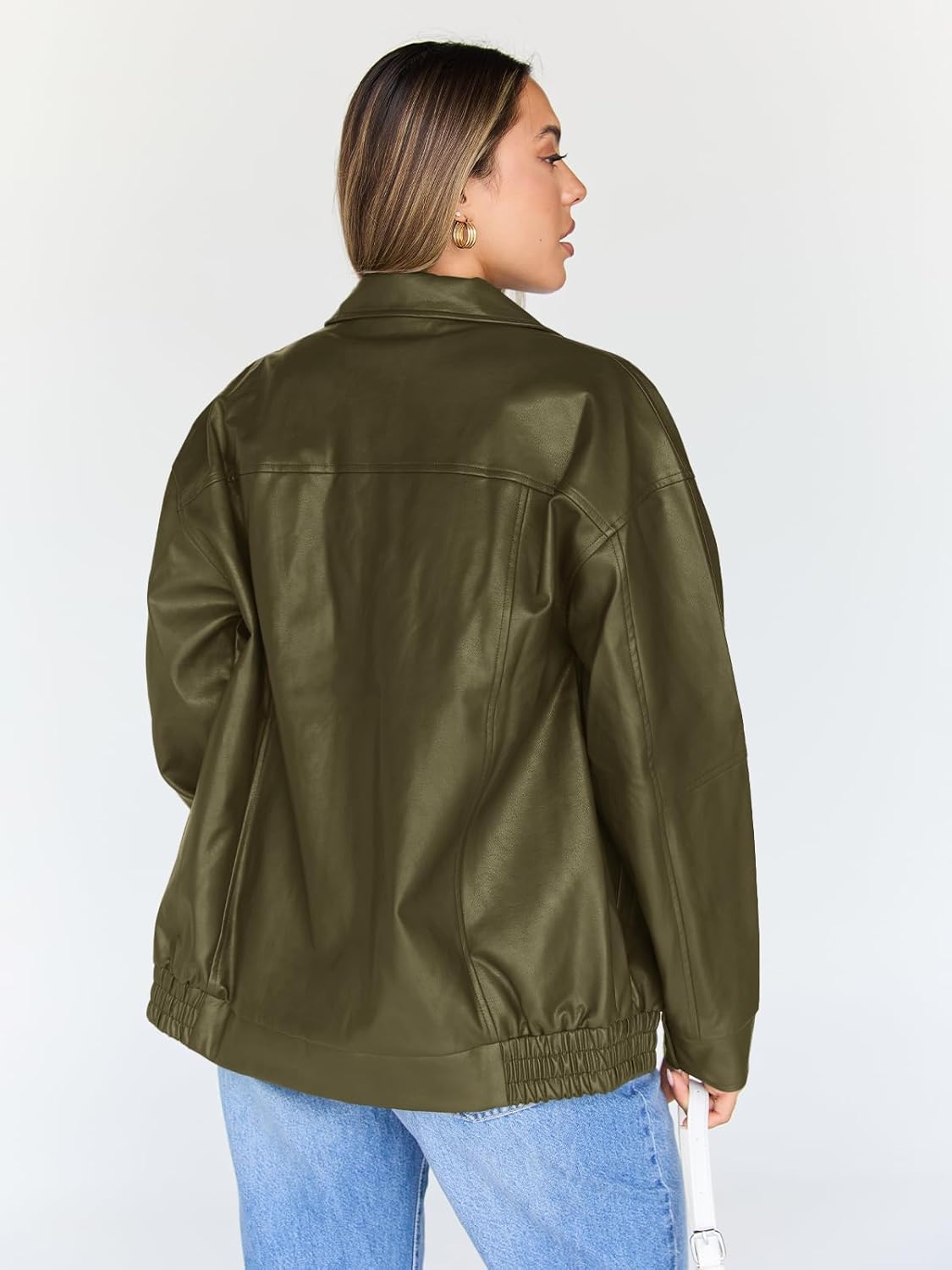 Trendy Queen Women's Oversized Faux Leather Motorcycle Jacket Plus Size Moto Biker Coat Fall 2025 Fashion Outfit