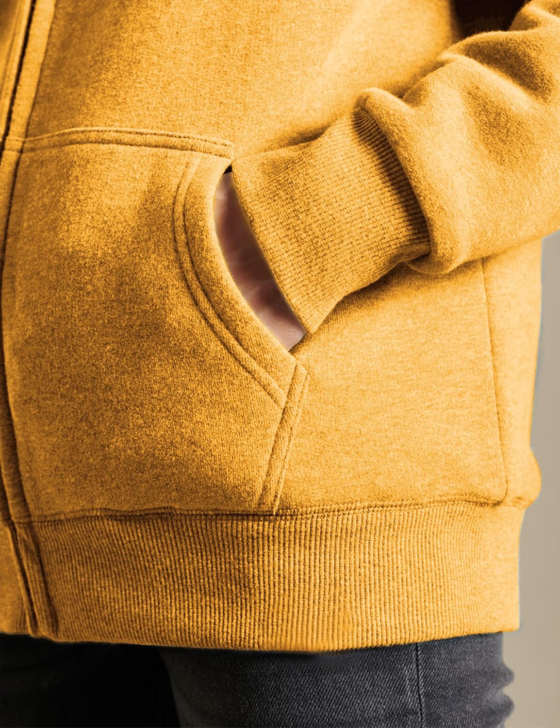 Yeokou Women's Casual Sherpa-Lined Full Zip Hoodie Jacket