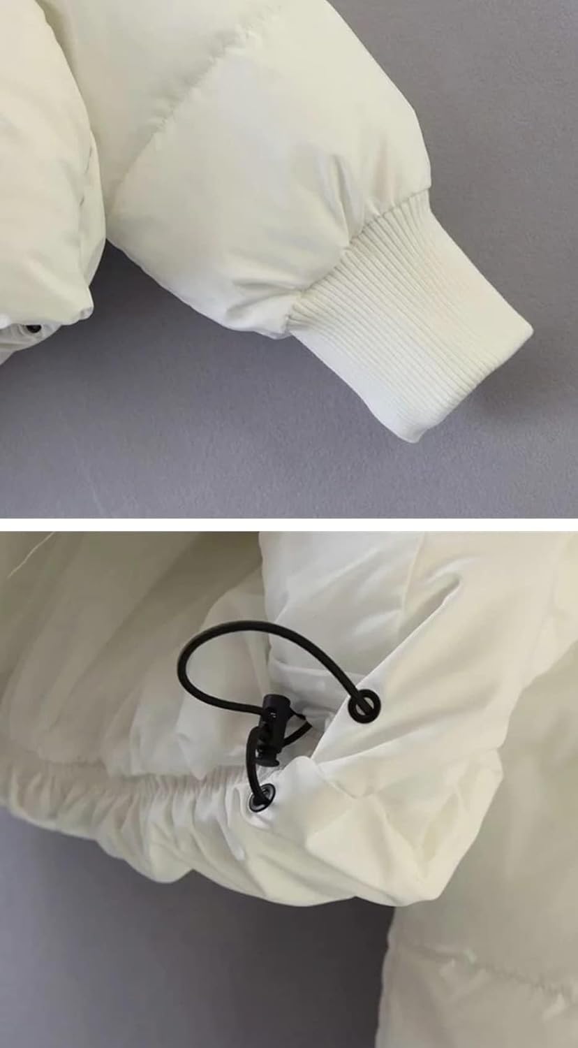 Gihuo Women's 2025 Cropped Quilted Puffer Jacket Short Warm Winter Coat