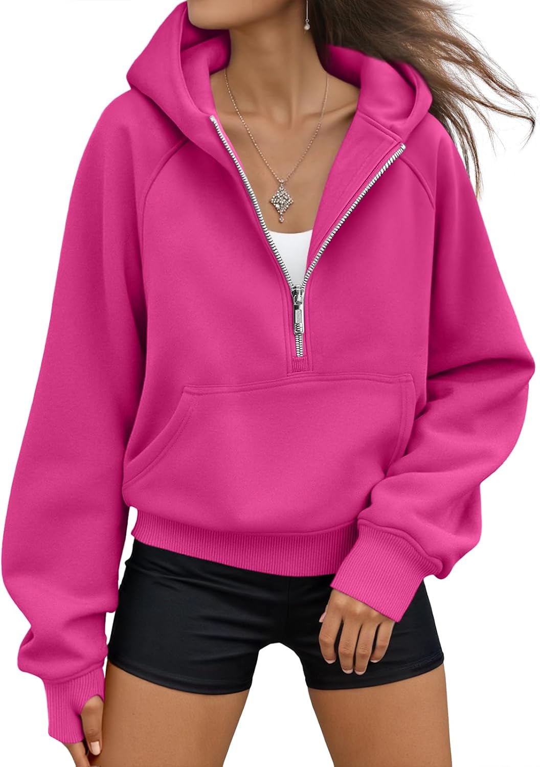 AUTOMET Women's Oversized Fleece Hoodie Zip-Up Sweatshirt Fall 2025 Y2K Workout and Winter Fashion Top