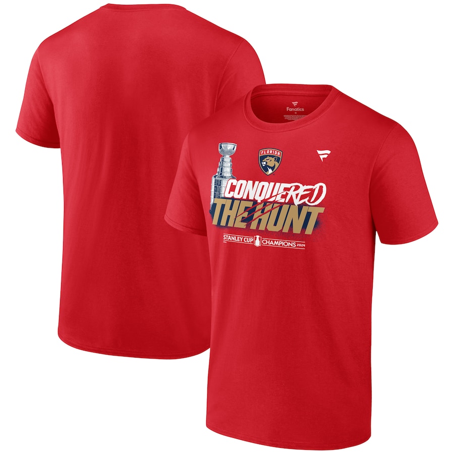 Men's Florida Panthers Fanatics Red 2024 Stanley Cup Champions Celebration T-Shirt
