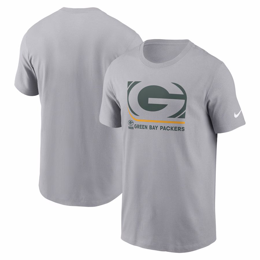 Men's Green Bay Packers  Nike Gray Lockup Essential T-Shirt
