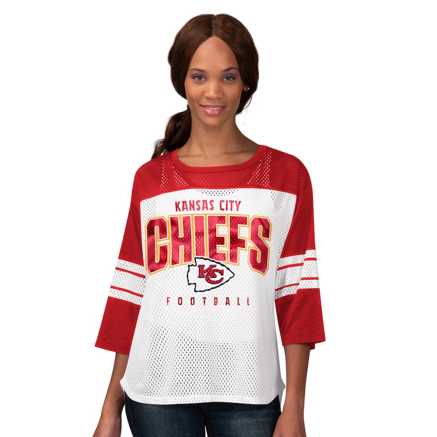 Women's Kansas City Chiefs  G-III 4Her by Carl Banks Red First Team 3/4-Sleeve Mesh T-Shirt