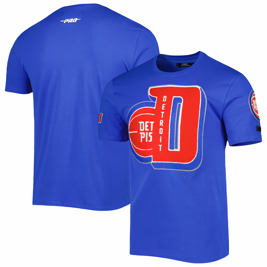 Men's Detroit Pistons Pro Standard Blue Mash Up Capsule T-Shirt