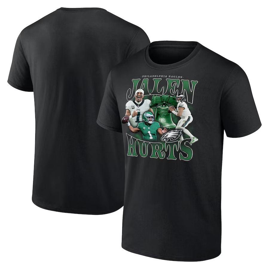 Men's Philadelphia Eagles Jalen Hurts Fanatics Black Notorious Player Graphic T-Shirt