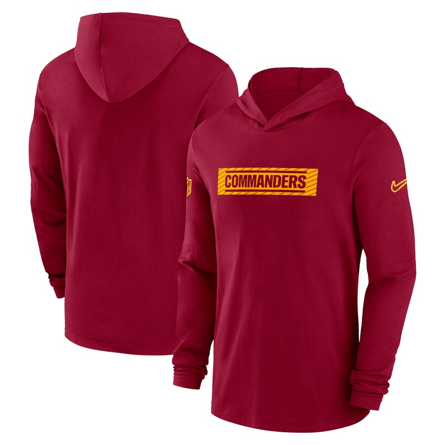 Men's Washington Commanders Nike Burgundy Sideline Hoodie Performance Long Sleeve T-Shirt