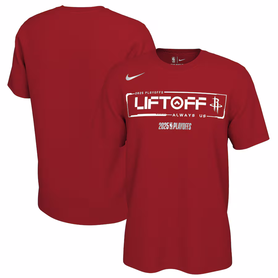 Unisex Houston Rockets Nike Red 2025 NBA Playoffs On-Court Mantra T-Shirt