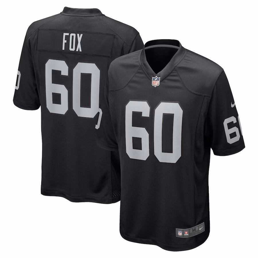 Men's Las Vegas Raiders Tomari Fox Nike Black Team Game Jersey