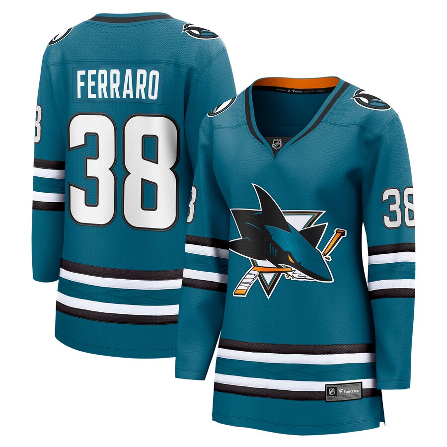 Women's San Jose Sharks Mario Ferraro Fanatics Branded Teal Home Breakaway Player Jersey