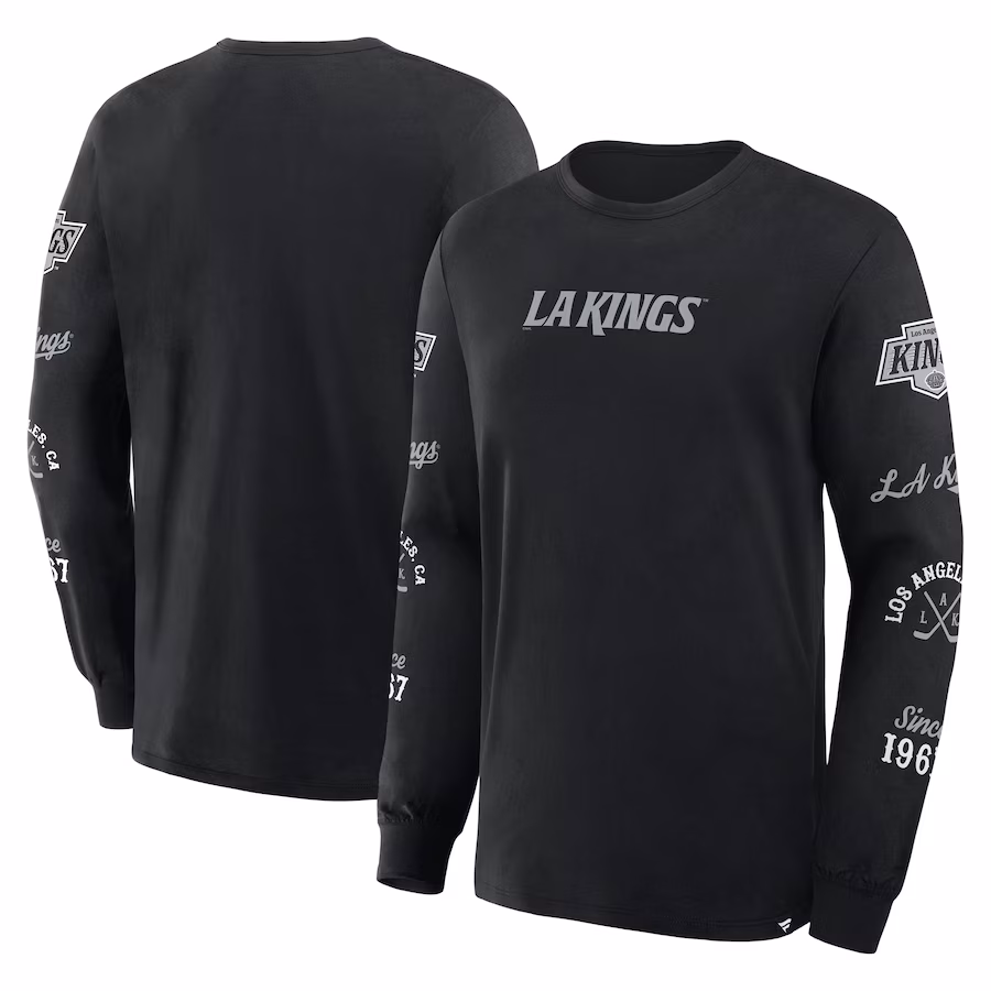 Men's Los Angeles Kings Fanatics Black Boxed In Legacy Long Sleeve T-Shirt