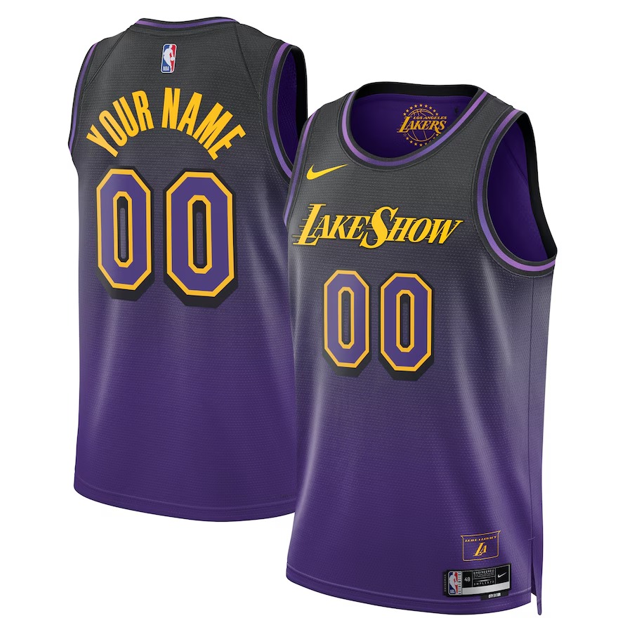 Unisex Los Angeles Lakers Nike Purple 2024/25 Custom Swingman Jersey - City Edition