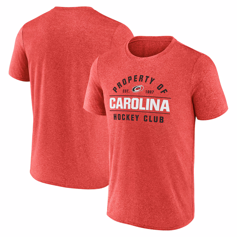 Men's Carolina Hurricanes Fanatics Heather Red Property Of T-Shirt