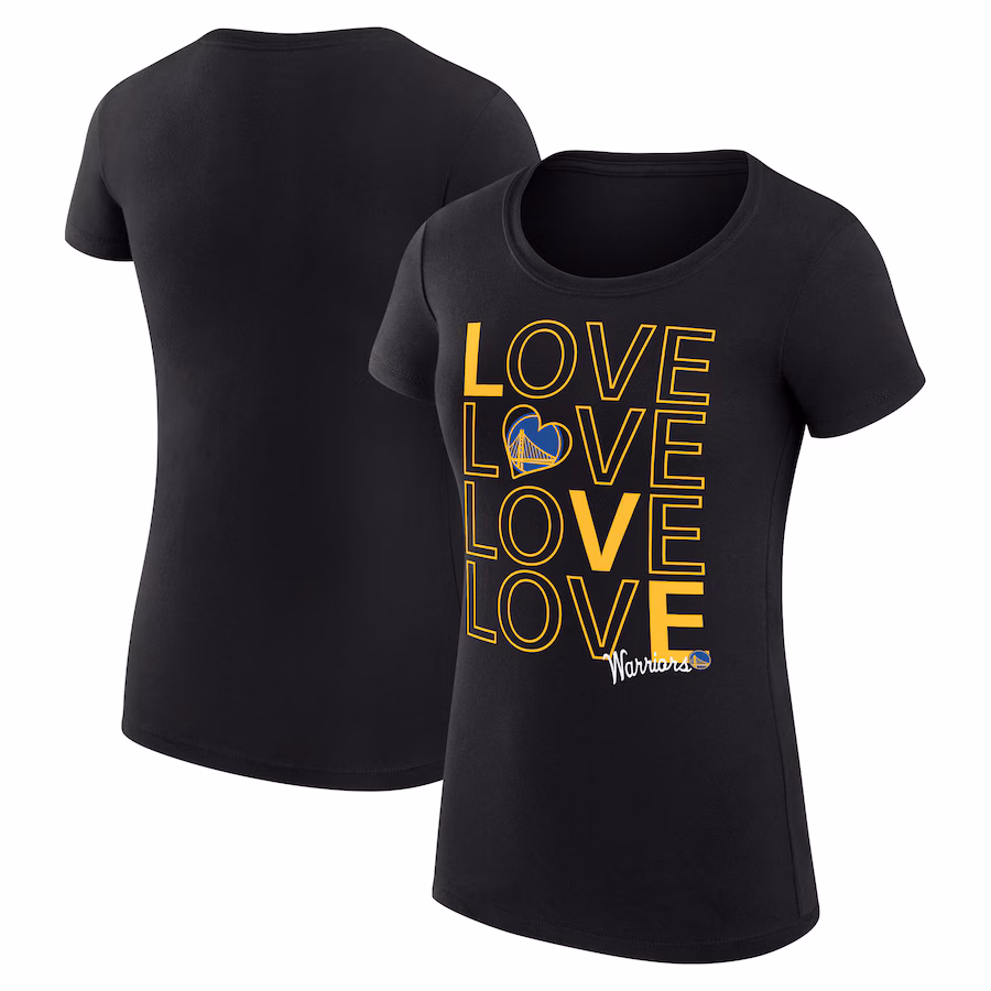 Women's Golden State Warriors G-III 4Her by Carl Banks Black Basketball Love Fitted T-Shirt