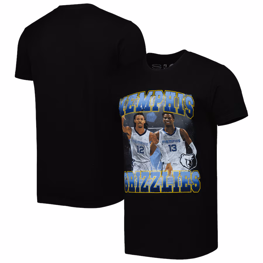 Unisex Memphis Grizzlies Ja Morant & Jaren Jackson Jr. Stadium Essentials Black Player Duo T-Shirt