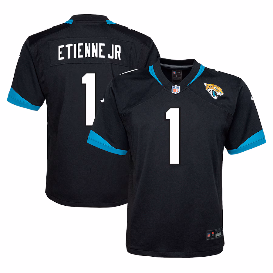 Youth Jacksonville Jaguars Travis Etienne Nike Black Game Jersey