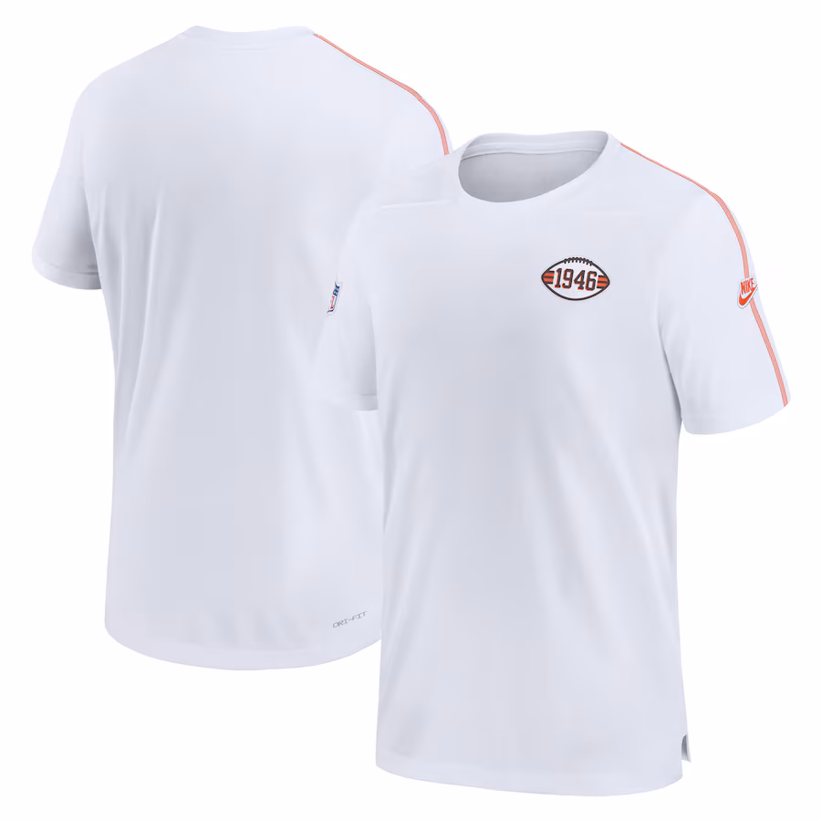 Men's Cleveland Browns Nike White Sideline Alternate Logo Coach Performance T-Shirt