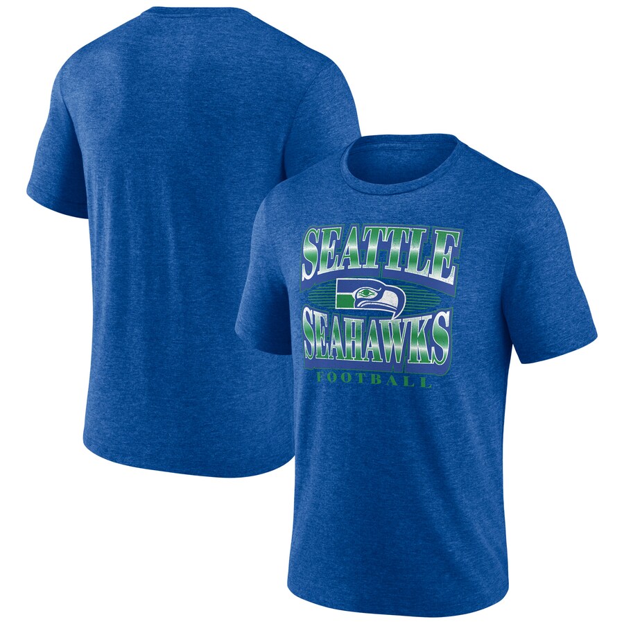 Men's Seattle Seahawks Fanatics Heather Royal Extreme Tackle Tri-Blend T-Shirt