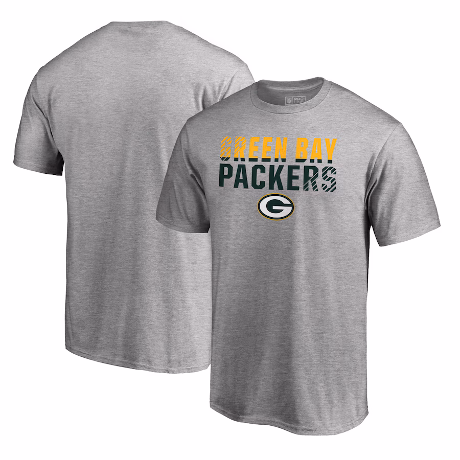 Men's Green Bay Packers Heathered Gray Iconic Collection Fade Out T-Shirt II