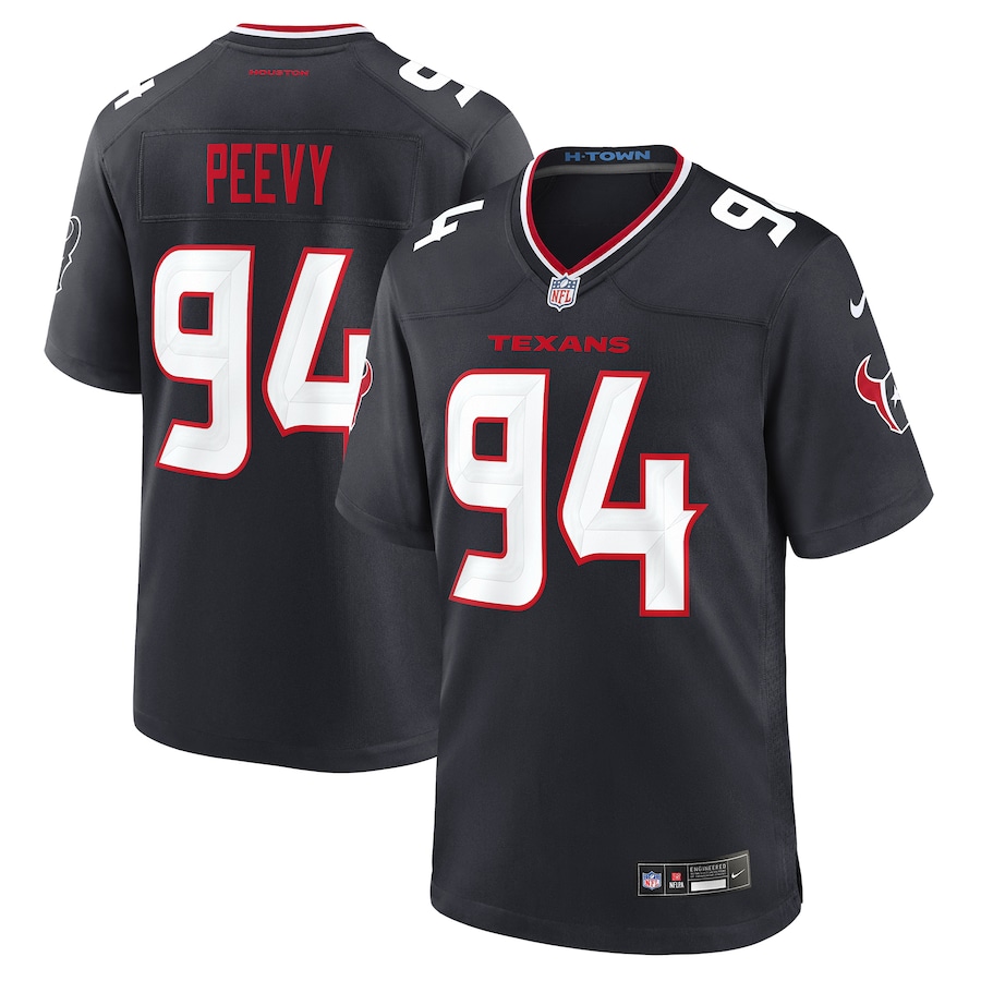 Men's Houston Texans Jayden Peevy Nike Navy Team Game Jersey